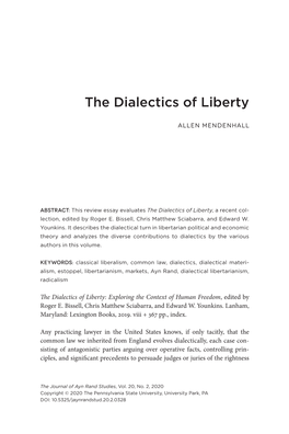 The Dialectics of Liberty