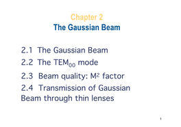 Chapter 2 the Gaussian Beam