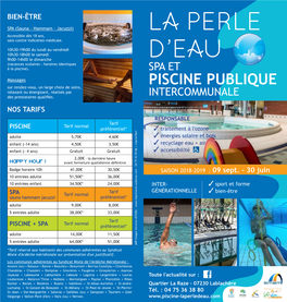 PISCINE PUBLIQUE Sur Rendez-Vous, Un Large Choix De Soins, Relaxant Ou Énergisant, Réalisés Par Des Prestataires Qualifiés