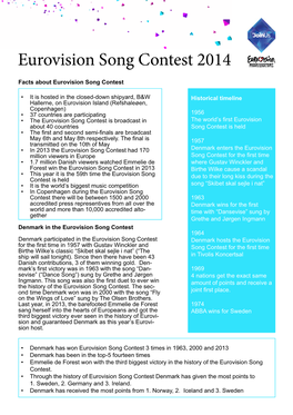 Facts About the Eurovision Song Contest 2014