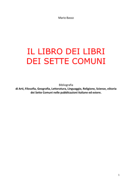 Il Libro Dei Libri Dei Sette Comuni