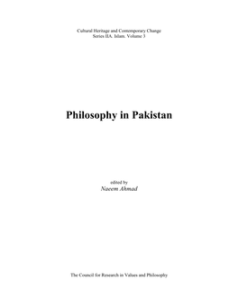 Philosophy in Pakistan