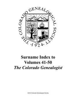 Surname Index, Vol. 41-50 (1980-1989)