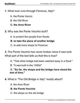 1. What River Runs Through Florence, Italy?