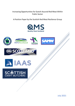 A Position Paper by the Scottish Red Meat Resilience Group