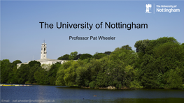 The University of Nottingham Professor Pat Wheeler Power Electronics, Machines and Control (PEMC) Research Group
