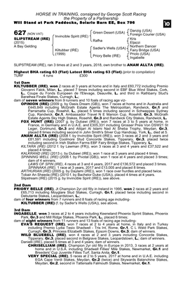 HORSE in TRAINING, Consigned by George Scott Racing the Property of a Partnership Will Stand at Park Paddocks, Solario Barn EE, Box 796