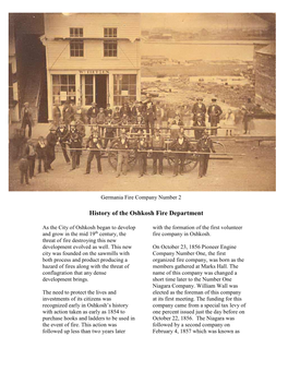 History of the Oshkosh Fire Department