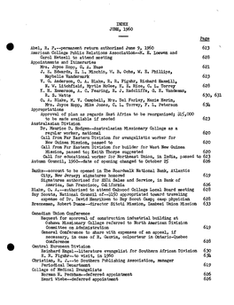 General Conference Committee Minutes for June, 1960