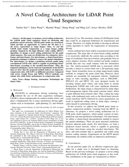 A Novel Coding Architecture for Lidar Point Cloud Sequence