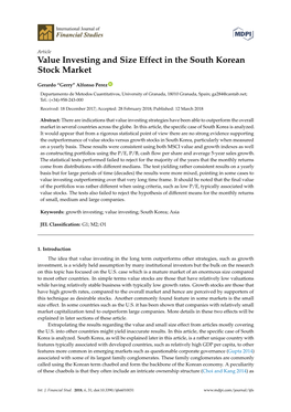 Value Investing and Size Effect in the South Korean Stock Market
