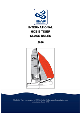 International Hobie Tiger Class Rules