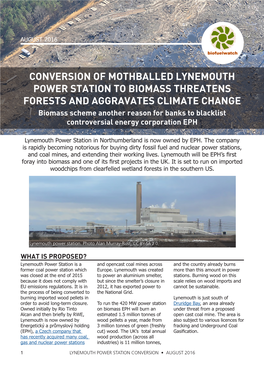 Conversion of Mothballed Lynemouth Power Station