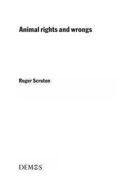 Animal Rights and Wrongs