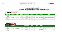 Compatibility Confirmed for SUBARU IMPREZA WRX STI 4-Door