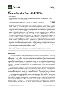 Marking Standing Trees with RFID Tags