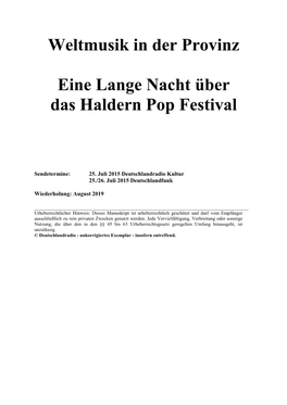 Haldern Pop Festival