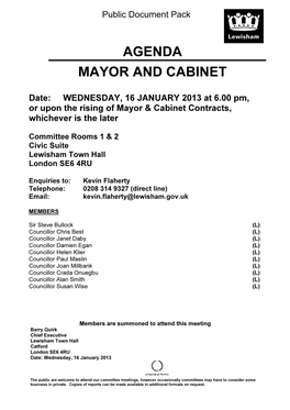 Agenda Mayor and Cabinet