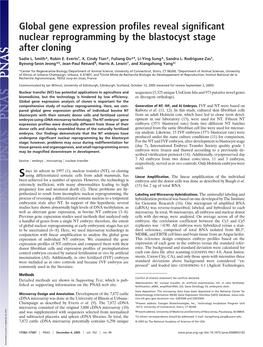 Global Gene Expression Profiles Reveal Significant Nuclear Reprogramming by the Blastocyst Stage After Cloning