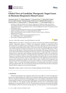 Global View of Candidate Therapeutic Target Genes in Hormone-Responsive Breast Cancer