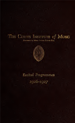 Recital Programs 1926-1927