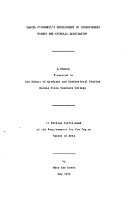 Daniel O'connell's Development of Cohesiveness