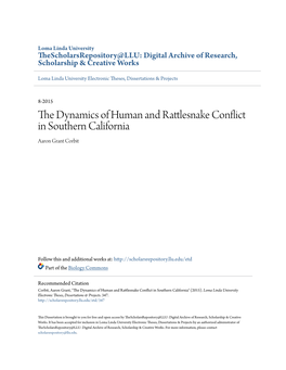 The Dynamics of Human and Rattlesnake Conflict in Southern California Aaron Grant Corbit