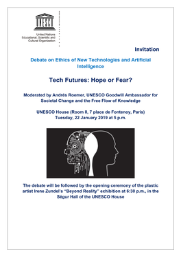 Invitation Tech Futures: Hope Or Fear?