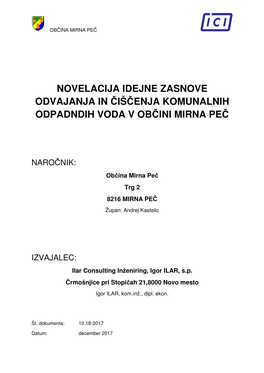 Novelacija Idejne Zasnove Odvajanja in Čiščenja