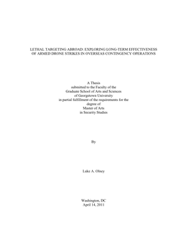 Exploring Long-Term Effectiveness of Armed Drone Strikes in Overseas Contingency Operations