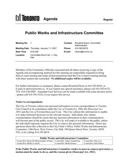 Agenda Public Works and Infrastructure Committee