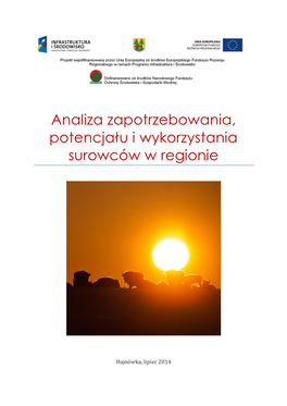 Analiza Zapotrzebowania, Potencjału I Wykorzystania Surowców W Regionie