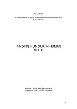 Finding Humour in Human Rights