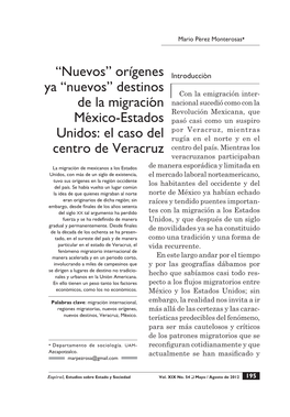 Destinos De La Migración México-Estados Unidos En Flujos De Larga Distancia Y Por Estancias Prolongadas