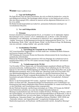 Weener, Stadt, Landkreis Leer 1. Lage Und Siedlungsform Die Stadt Weener Liegt Auf Einem Geestrücken, Der Sich Von Diele Bis Hi