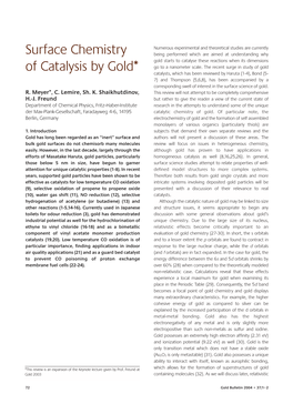 Surface Chemistry of Catalysis by Gold