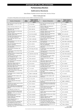 Situation of Polling Station Notice