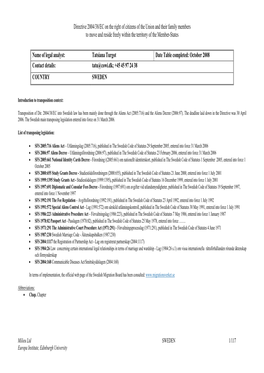 Directive 2004/38/EC on the Right of Citizens of the Union and Their Family Members to Move and Reside Freely Within the Territory of the Member-States