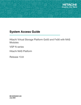 System Access Guide for Hitachi NAS Platform 2 Contents