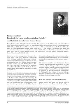 Emmy Noether Begründerin Einer Mathematischen Schule2