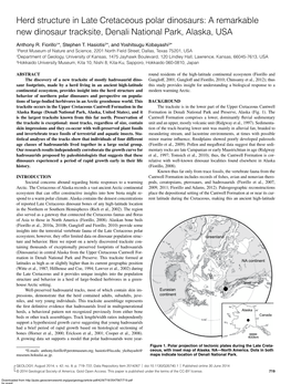 Herd Structure in Late Cretaceous Polar Dinosaurs: a Remarkable New Dinosaur Tracksite, Denali National Park, Alaska, USA