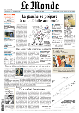 LE MONDE/PAGES&lt;UNE&gt;