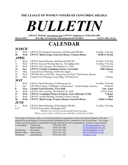 March 2012 Bulletin