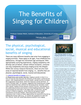 The Benefits of Singing for Children