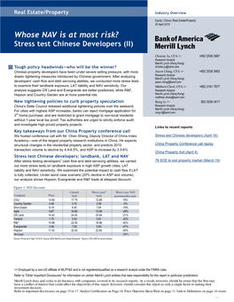 Whose NAV Is at Most Risk? Stress Test Chinese Developers (II)