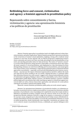 A Feminist Approach to Prostitution Policy = Repensando Sobre Consentim