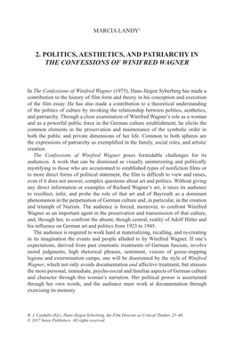 2. Politics, Aesthetics, and Patriarchy in the Confessions of Winifred Wagner