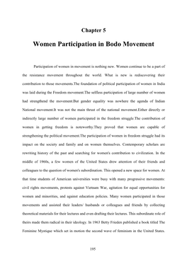 Women Participation in Bodo Movement