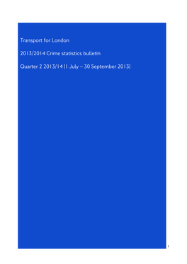 Crime Statistics Bulletin Q2 2013-2014