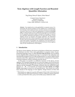 Term Algebras with Length Function and Bounded Quantifier Alternation